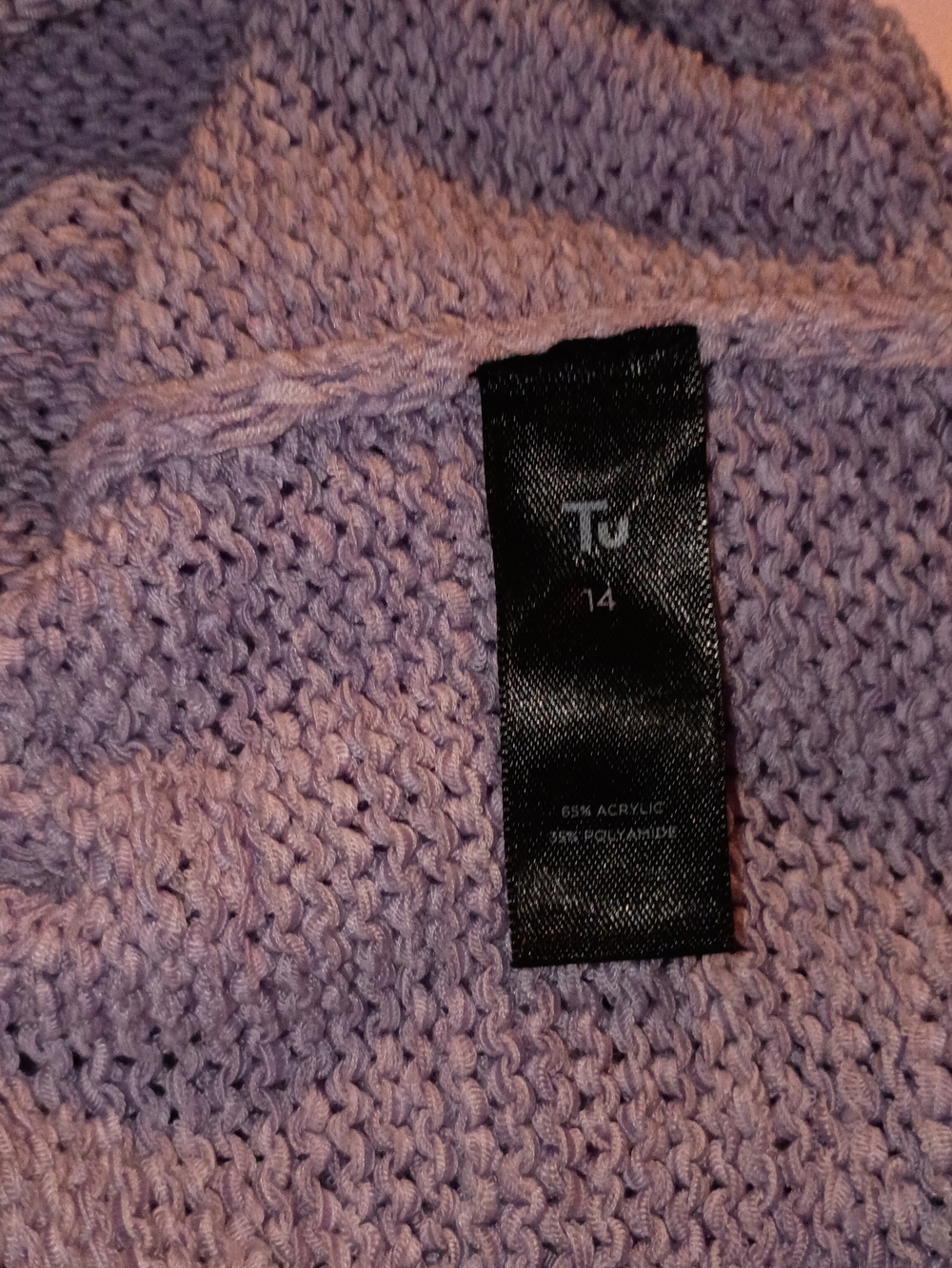TU Sz 14 Women's Lavender Crewneck  Sweater - Picture 5 of 5